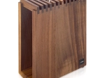 Wooden walnut knife block with compartments