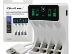 Зарядно устройство за Ni‑MH AA/AAA батерии с LCD и USB‑C кабел, бяло