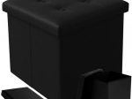 Сгъваема пуф табуретка с място за съхранение, черна Ruhhy