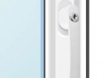 Lockable window handle with key, white