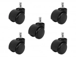 Maxy replacement casters for an office chair, black (5 pcs)